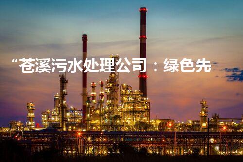 “苍溪污水处理公司：绿色先锋，守护碧水蓝天”