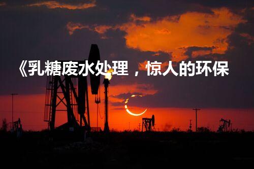 《乳糖废水处理，惊人的环保技术实践》