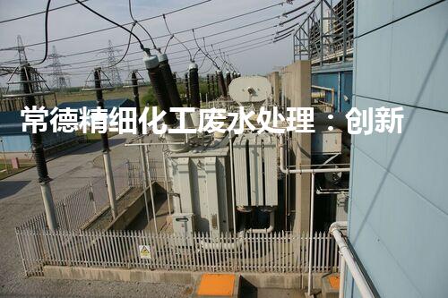 常德精细化工废水处理：创新技术应用与环境保护